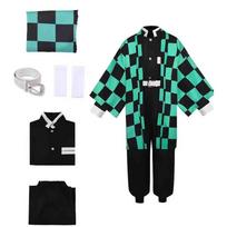 Anime Tanjirou Kamado Nezuko Cosplay Women and Men Kimono Cosplay Costume Sets XL blue