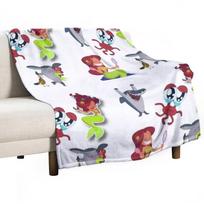 Zigo and sharko pack stickers Throw Blanket manga christmas gifts Winter beds Sofa Decorative Sofa Tourist Blankets 75cm*90cm gray