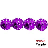 4Pcs/set Aluminum Dice Tire Valve Caps Dice Car Wheel Tire Valve Cap Tyre Rim Stem Airdust Covers for Car Truck Motocycle Bike Stem Caps1 4Pcs purple