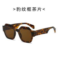 Cool Square Sunglasses, Polygonal Sunglasses for Women Tortoiseshell frame tea-c