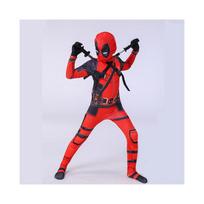 (Audinys + kuprinė + dvigubi kardai, 8–9 metai) Vaikų berniukų „Deadpool“ Helovino vakarėlio kostiumo išgalvota suknelė 170 red