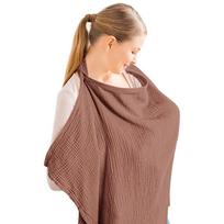 Arched Neckline Breastfeeding Cover Cotton Muslin Nursing Apron New Baby Nursing Cover  Maternity