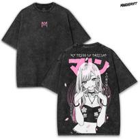 Manga My Dress Up Darling Marškinėliai Vyrams Moterims Drabužių Rinkinys Kitagawa Marin Grafika Trumpomis Rankovėmis T-shirt'ai Viršutiniai Drabužiai Vintage Skalbtas Medvilninis T-shirt 3XL black