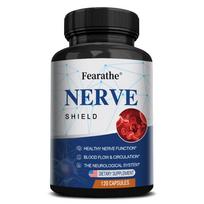 Fearathe Nerve Wellness Complex Supplement with Vitamin D, B6, Folate, B12, Benfotiamine, Turmeric, Broccoli & Ashwagandha, 120 Caps 120 Capsules