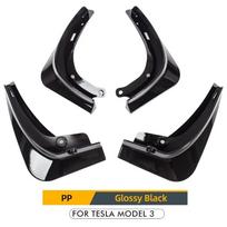 Mud Flaps Mudguards For Tesla Model 3 Y 2017- 2022 2023 Plastic Splash Guards Fender 4Pcs/set Black White Carbon Fiber Color 3 black