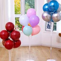 Balloon Stand for Table and Floor Decoration - Perfect for Weddings, Birthdays, and Festival Arrangements Single Pipe - Includes Glue Fixed Base gray