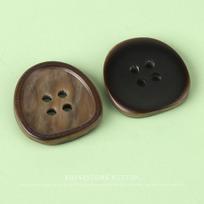 5pcs Special-Shaped Shield Resin Buttons High-End Woolen Coat Trench Coat Buttons Suit Jacket Sweater Four-Eye Buttons 18mm coffee