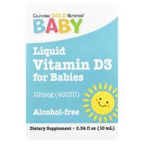 California Gold Nutrition, Infant Vitamin D3 Drops, 10 mcg (400 IU), 0.34 fl oz (10 ml)