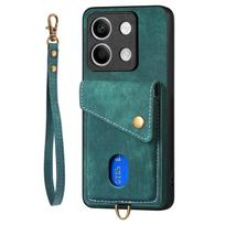 Vertikalus kortelių lizdas Piniginė Odinis dėklas Xiaomi Redmi Note 13 Pro Plus 12 11S 12T(Pro) POCO X6 X5 F5 4G 5G Magnetinis dėklas For POCO X5 žalia