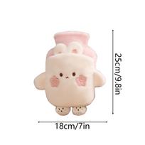Fuzzy Hot Water Bottle Filling Velvet 1000ml Capacity Long-Lasting Heat Retention For Neck Back Shoulder Home Travel  Warm rožinė