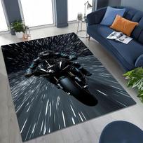 Motocross Sunset Adventure Rug Vibrant Dirt Bike Art Carpet Living Room Decor Gift Choice Soft Durable Floor Cover forHomeOffice 40x60cm black