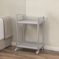 Multi-layer Beauty Tool Storage Cart: Nail Art, Hairdressing, Plastic Shelf. gray