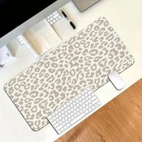 XLXXL Computer Keyboard and Mouse Pad Beige Brown Leopard Office Home Gaming Setup Gaming Desk Accessories Carpet Mouse Mat 400X800X2MM gray
