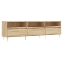 TV Stand in Sonoma Oak Finish 150 x 30 x 44.5 cm Engineered Wood