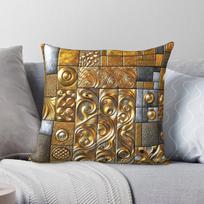 Gustav Klimt Gold Florals Square Pillowcase Polyester Linen Velvet Creative Zip Decor Throw Pillow Case Home Cushion Cover 55X55CM brown