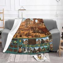 Heroes Of Might & Magic 3 Blankets Flannel Textile Decor Anime Video Game Ultra-Soft Throw Blanket for Sofa Outdoor Rug Piece Size: 75*100cm, Weight: 320 GSM brown