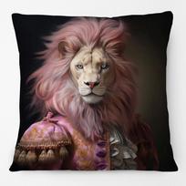 Victorian Renaissance Dog Springer Spaniel Irish Setter Cushion Cover Royal Animals Zebra Leopard Lion Print Pillow Case Peach skin 55*55(CM)-1Pcs gray
