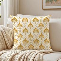 Golden Vintage Art Deco Damask Pillow Case Organic Short Plush Cushion Covers Breathable Washable WrinkleResistant 45cmx45cm(18x18Inch) white