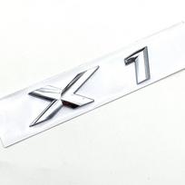 3D ABS Juodo chromo automobilio raidės Galinės bagažinės emblema X1 logotipas BMW X1 lipdukas Emblema X1 raidžių priedai sidabras