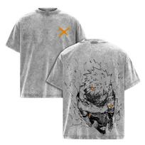 My Hero Academia Bakugou Katsuki Manga T Shirt Vintage Washed Y2k Streetwear For Men's Clothing Casual Oversized Polyester Tees XL gray