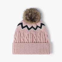 Women S Thick Warm Ear Flap Color Block Knit Hat For Autumn Winter Outdoor One Size rožinė