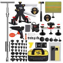 Super PDR Car Dent Repair Puller Kits Metal T Dent Hand Tools Paintless Slide Hammer Reverse Hammer Glue Dent Removal Tools Includes 19 tools black