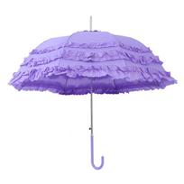 Gotikinė Lolita Mielos Princesės Nėrinių Skėtis Ilga Rankena Pusiau Automatinis Didelis Vestuvių Skėtis Moterims Aluminum&8K violetinė