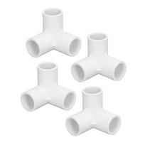 10 vnt. 3 krypčių vamzdžių jungtys PVC plastikinės stačiakampės T formos kampinės jungtys 20 mm vidinis skersmuo baltos