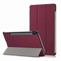 Skirtas „Samsung Galaxy Tab S7 Plus 12.4 SM-T970 T975 Tablet Flip Smart Case“, skirtas Samsung S7 11 colių SM T870 T875 sulankstomas stovo dėklas S7 FE 12.4 T735 vyno raudonos spalvos