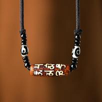 Devynių akių Tianzhu agato karoliai, universalūs vyrams ir retro personalizuotas aksesuaras moterims 50CM(Necklace Size) brown