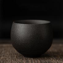 80ml Japanese Style Handmade Stoneware Tea Cup Kung Fu Tea Set Tea Cup Small Single Cup Ancient Style Quiet Road Cup Bowl Teacup <200ml black