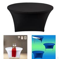 Cocktail Spandex Table Cover Fitted Elastic Tablecloth for Round Tables Black 152x75cm black