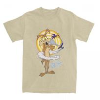 Retro Nauja Roadrunner Wile E Coyote Serijos Marškinėliai Vyrams Medvilniniai Trumpomis Rankovėmis Apvalia Kaklelio Vasariniai Viršutiniai Marškinėliai S beige
