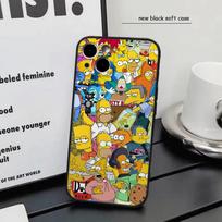 Disney The Simpsons For iPhone 13,17,11,12,16,14,15,Plus,Pro Max Soft Silicone Black Phone Case iphone 16 Pro gray