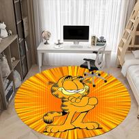 1 vnt. Garfield biuro apvalus kilimėlis, neslystantis, minkštas ir patvarus biuro kilimėlis interjero dekoravimui, puikiai tinka biurui yy250915084 150cm by 150cm orange