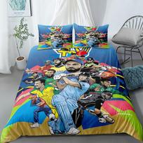 World Cricket Cup  Duvet Cover Set Eu Single Double King Us Twin Full Queen Size Bed Linen Set 140x210cm gray