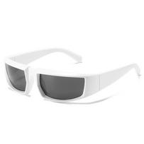 Luxury Brand Steampunk Sunglasses for Women Men New 2000'S Mirror Custom Fashion Y2K Rectangle Sun Glasses Shades Eyewear 2023 Small frame white