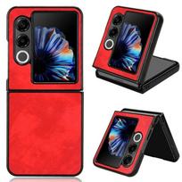 For ZTE Libero Flip 2 5G Litchi Grain Leather Skin Pattern PU and PC Book Cover For ZTE Libero Flip 2 5G Anti Drop Rear Cover For Libero Flip 2 raudona