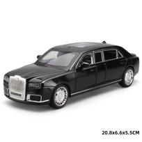 1/24 Aurus Senat Alloy Limousine Luxy Car Model Diecast Metal Bulletproof Vehicle Car Model Simulation Sound Light Kids Toy Gift juoda