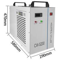 SIHAO CNC pramoninis vandens aušintuvas CW-5200 CW-5000 Lazerinio graviravimo staklės Vandens aušintuvas 80W-130W CO2 stiklinio lazerinio vamzdžio aušinimui