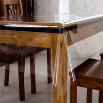 Home Clear Tablecloth Protector /Oil- Easy Clean Plastic Transparent Sheet Table Cover (Rectangular 60inch) One Size brown