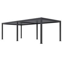 Pavėsinė Pergola Deluxe Pro Automatic 4x8 su LED, tamsiai pilka