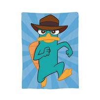 Perry Platypus Antklodės Flanelinės Vasarinės Oro Kondicionieriaus Daugiafunkcinės Super Šiltos Pledai Sofai Automobiliui Lovatiesės 130cmx150cm gray