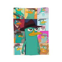 Perry Platypus Antklodės Flanelinės Vasarinės Oro Kondicionieriaus Daugiafunkcinės Super Šiltos Pledai Sofai Automobiliui Lovatiesės 130cmx150cm