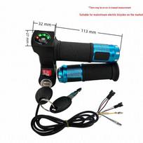 Electric Vehicle Throttle Twist Grip with Four-Light and Reverse Voltage Display Regular lock throttle with reverse voltage display black