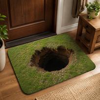 3D Optical Illusion Volcano Door Mat Realistic Lava Crater Print Non Slip Entryway Floor Rug Indoor Home Decor Doormat 40x60cm 16x24inch