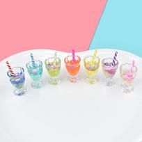 1/2Pc Mini Noctilucent Drink Ice Cream Cups Model Pretend Play Mini Food Doll Accessories Fit Play House Toy Dollhouse Miniature white