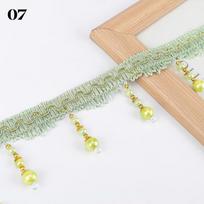 10 Meter Curtain Trims Beaded Lace Fringe DIY Curtain Sewing Trim Tassel Edge Home Curtain Sofa Upholstery Decor Accessories 10 M