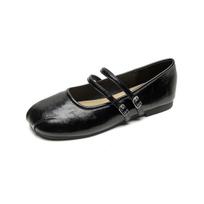Weiwei Girl 683-2 French Mary Jane Shoes One-word Belt 2025 New Fairy Wind Light Mouth Soft Sole Single Shoes Women 36 juoda
