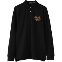 Polo Ralph Lauren Logo Embroidered Pullover Long Sleeve Polo Shirt Men tops Black 710926123-001 M black
